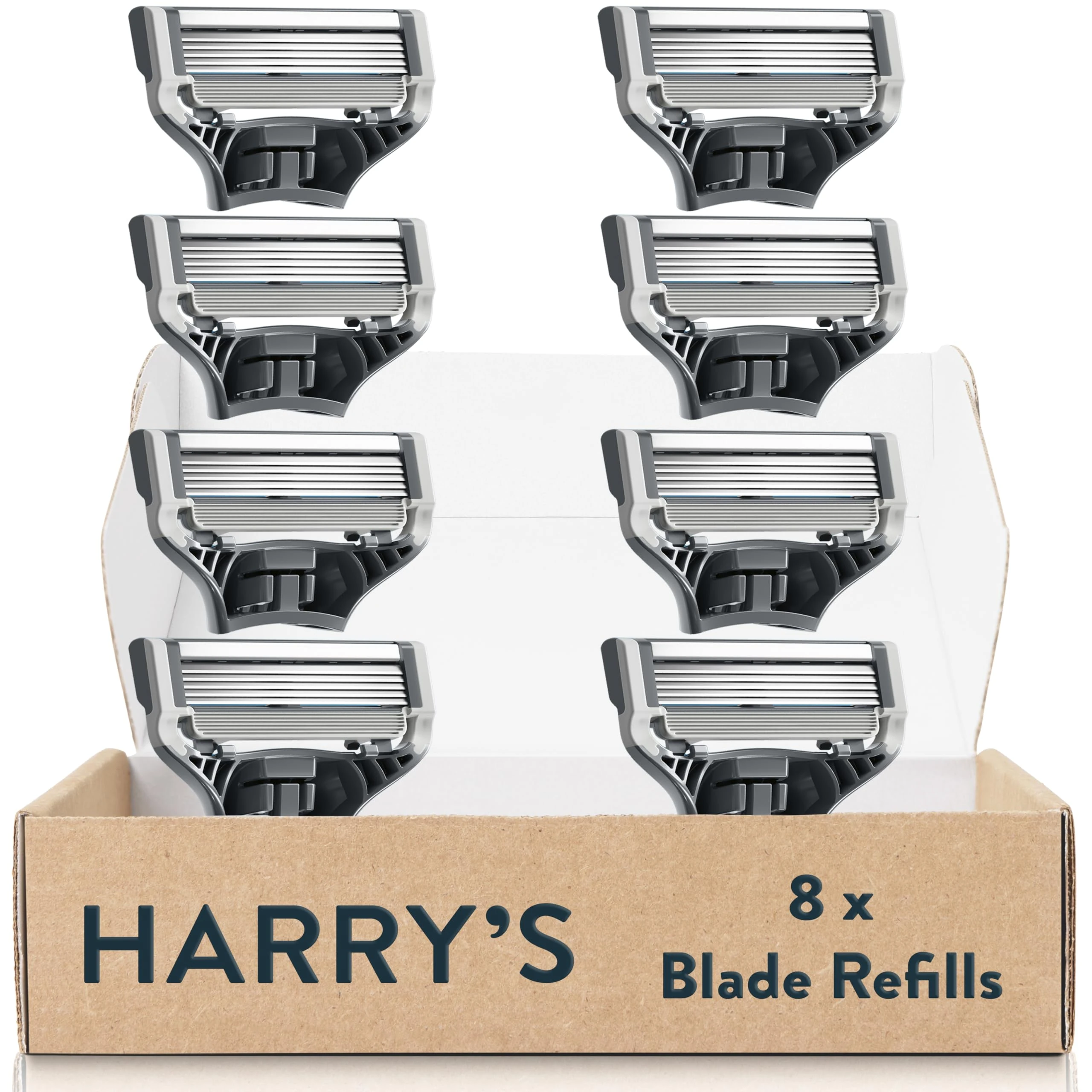 Harry's Razor Blades Refill, (8) Razor Head Refills with Precision Trimmer, 5 Anti-Friction Shaving Blades, Compatible with Harry's Razors for Men