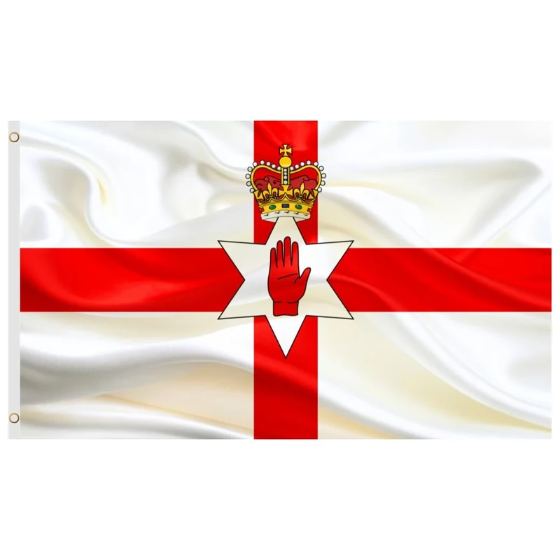 Second Ave Northern Ireland Flag 5ft X 3ft Large With Brass Eyelets Irish National Hand of Ulster Banner Flag