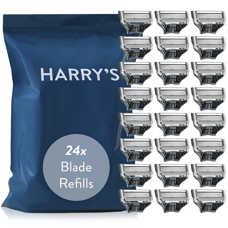 Harry's Original Razor Blades Men, Pack of 24 Razor Blade Refills with Precision Trimmer, 5 Anti-Friction Blades, Compatible with 'Harry's Original' Razors for Men