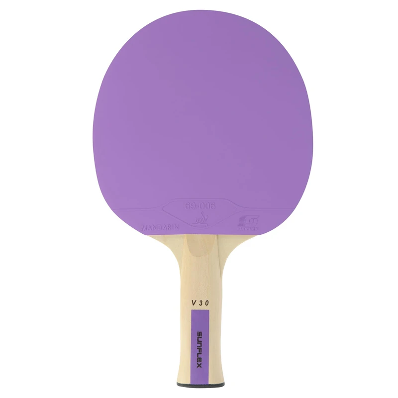 COLORCOMP V30 Table Tennis Racket, Foam 1.5 mm, Mandarin Coating, ITTF Approved, Purple - Image 1