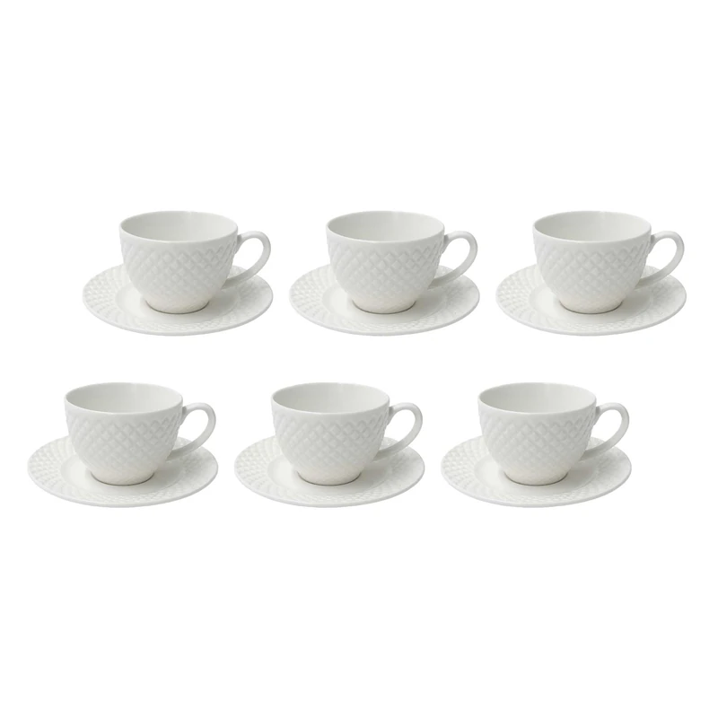 LA PORCELLANA Bianca - Royal Coffee Set 6 Pcs with Saucer 100 cc, New Bone China - Image 1