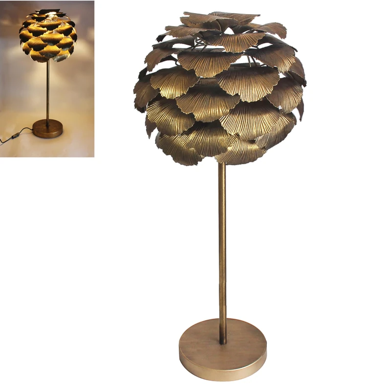 Lesser & Pavey Gold Lamp 86cm Tall for Home Decor & Living Room | Ideal Reading Light for Study & Bedroom | Led Desk Lamp for Home & Office | Desk Light for Students & Professionals