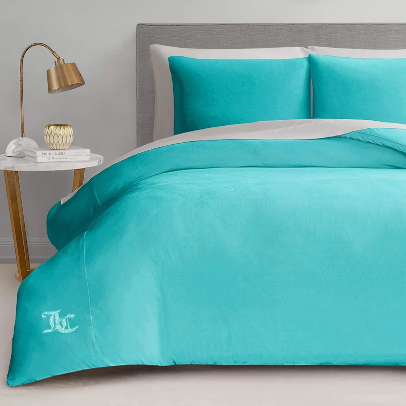 Juicy Couture Comforter Set, Polyester, Blue Crush, Full/Queen