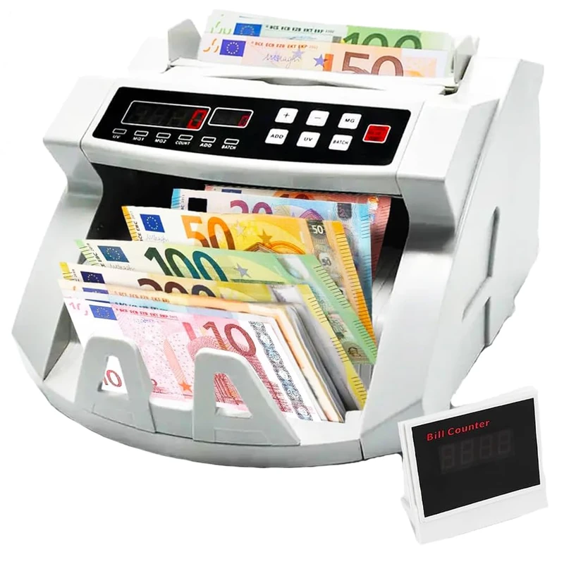 Professional Banknote Counter with False Banknote Detector and Dual LED Display