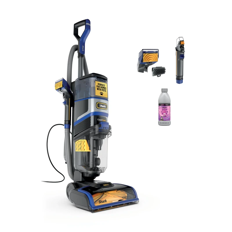 Shark CarpetXpert HairPro Upright Built-in Spot, Area Rug & Upholstery Cleaner, Perfect for Pets, Deep Cleaning, Tough Stain & Odor Remover, Hair Pickup, Carpet Shampooer, EX251BRN, Cobalt Metallic