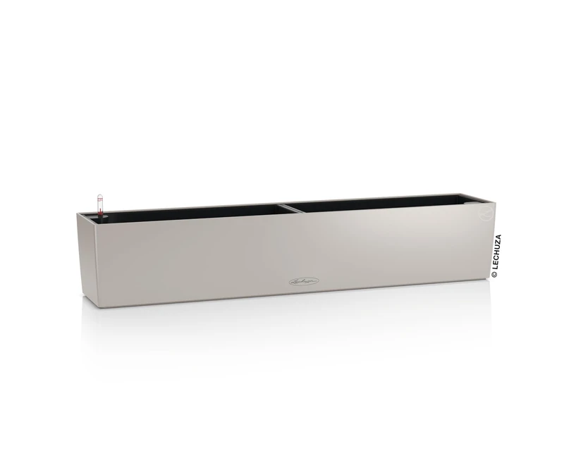 Lechuza - Balconera Colour 100 Planter, Sand Brown, Balcony Box with Watering System, Water Level Indicator and Plant Insert, Matte Surface, 99 x 19 x 19 cm, 15917