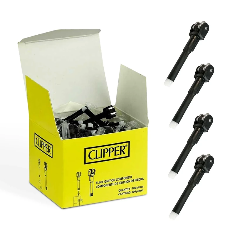 Flint Clipper Lighter Replacement Wheel Stem | Flints Included | 10 Pack | Standard Size Barrel | Lighter Barrel and Flint Refill