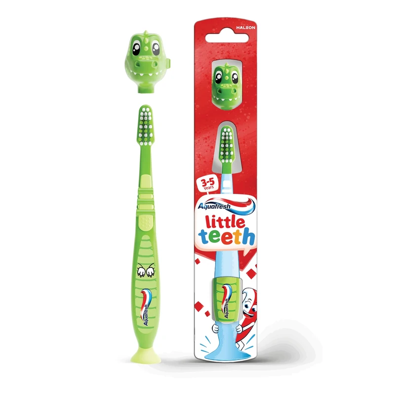 Aquafresh Little Teeth 3-5 Kids Toothbrush, Specially Designed for Children by Dental Experts, Plastic Free Packaging, Soft Toothbrush