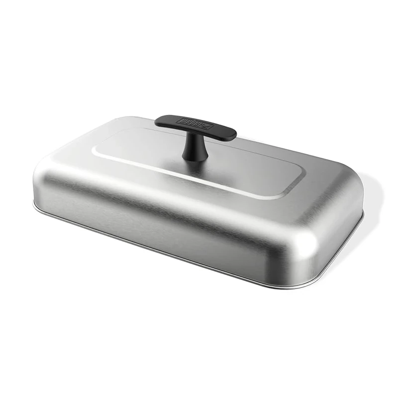 Weber XL Basting Dome/For Griddles and Grill Plates, Stainless Steel with Reinforced Rim and Heat-Resistant Handle, Dishwasher Safe, 12.5 x 43.5 x 25.5 cm - Image 1
