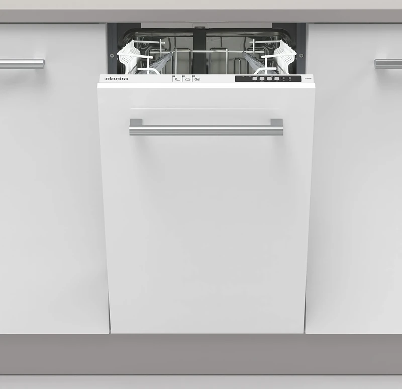 Electra Fully Integrated Slimline Dishwasher - White Control Panel with Fixed Door Fixing Kit - E Rated