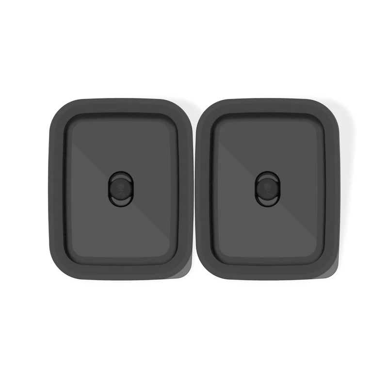 Weber Works Prep Containers/Set of 2 Stainless Steel 1.8 L Containers with Airtight Lids for Weber Works Serving Tray, Stackable, Dishwasher Safe, 7.4 x 21 x 16.5 cm