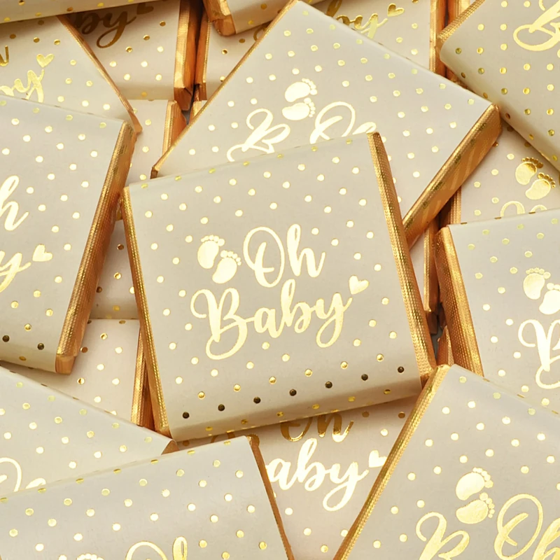 Wyeland Confectionery Baby Shower Milk Chocolate Neapolitans - Gold - 75 Chocolates