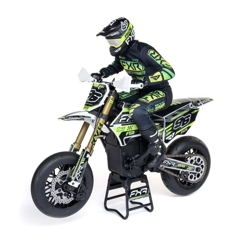 LOSI 1/4 Promoto-SM FXR Supermoto Remote Controlled Motorcycle RTR with Flywheel Stabi Shock Absorber 3 Riding Modes Brushless Chain Drive Clutch without Battery and Charger