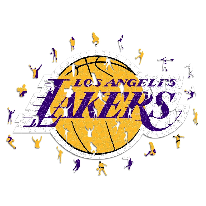 Iconic Puzzles - Los Angeles Lakers, Logo, Wooden Puzzle officially licensed NBA, 100% sustainable, size M, 270 Pcs