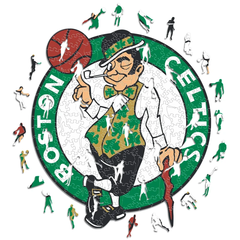 Iconic Puzzles - Boston Celtics, Logo, Wooden Puzzle officially licensed NBA, 100% sustainable, size M, 270 Pcs