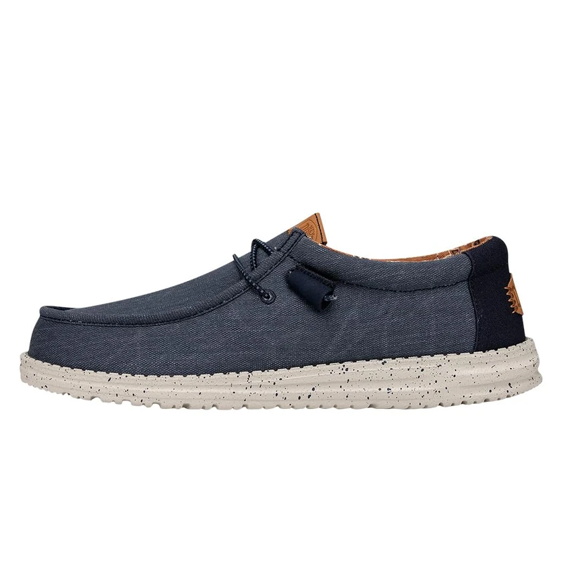 HEYDUDE Wally Canvas, Men's Slip-on Loafer Shoes, Navy, 6 UK