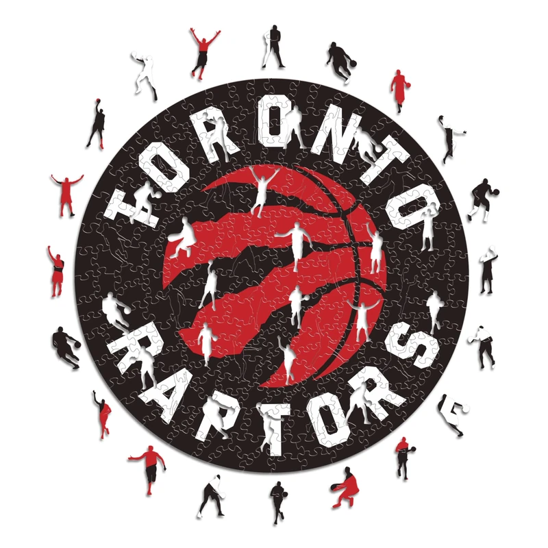 Iconic Puzzles - Toronto Raptors, Logo, Wooden Puzzle officially licensed NBA, 100% sustainable, size M, 270 Pcs