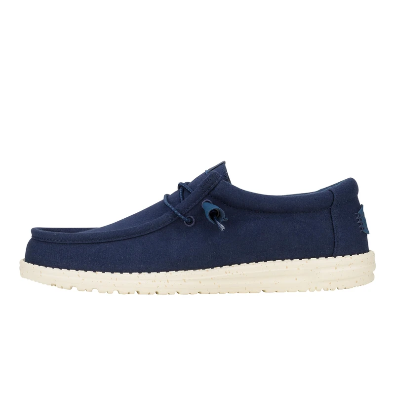HEYDUDE Wally Canvas, Men's Slip-on Loafer Shoes, Navy, 8 UK