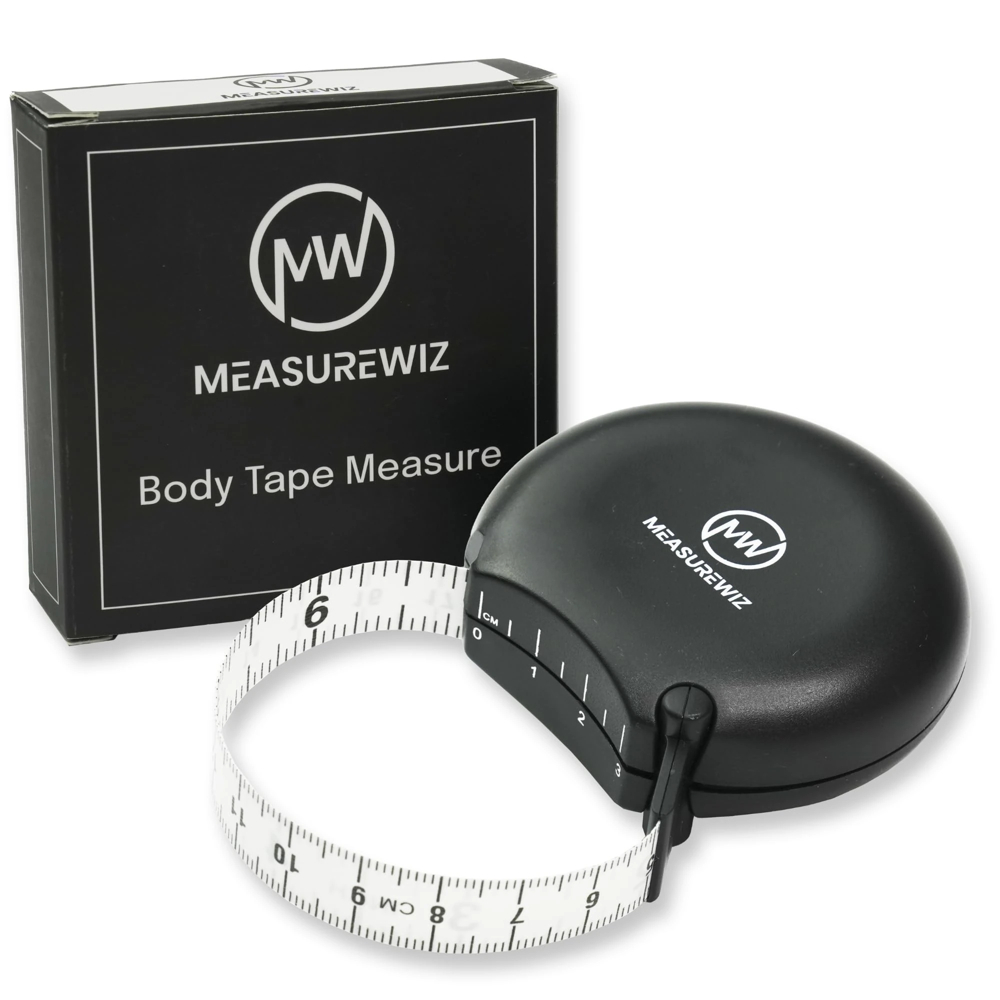 MeasureWiz Body Tape Measure - 80 Inch 200 cm Retractable Mini Measuring Tool - Tracker for Weight Loss & Body Fat Measurements - Waist/Bra Measurement Kit