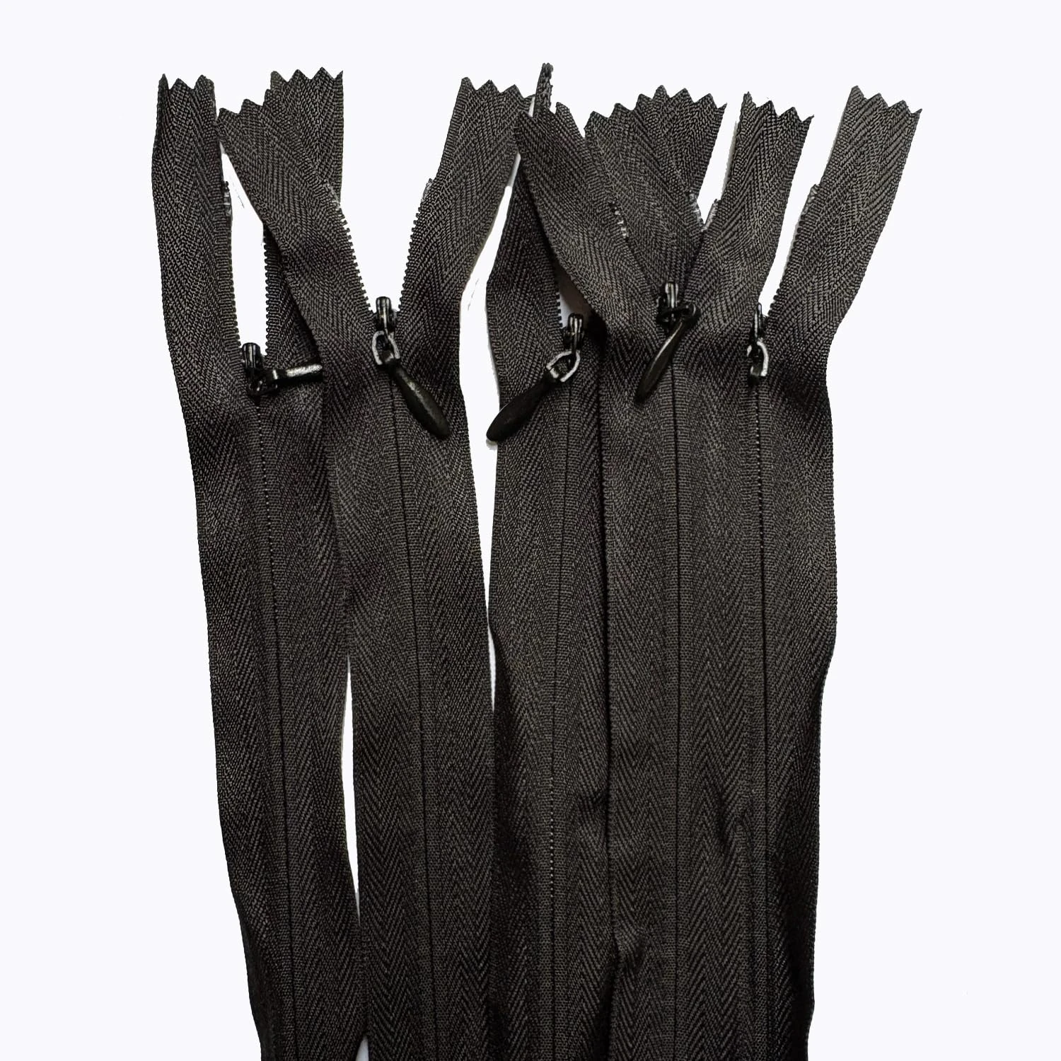 #3 Invisible Zips 20 Inch / 50cm Nylon Coil Closed-end Invisible Zippers for Sewing Tailor Sewing Crafts Wallet Pocket Shoes Clothes (Black)