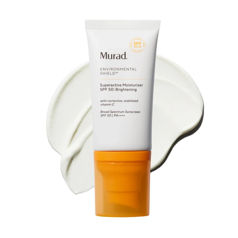 Murad Superactive Brightening Moisturizer SPF 50, Vitamin C Packed Hydrating Ulta Sheer Facial Sunscreen with Lipid-boosting Technology for Preventative Aging Protection from UVA/UVB (1.7 Fl Oz)