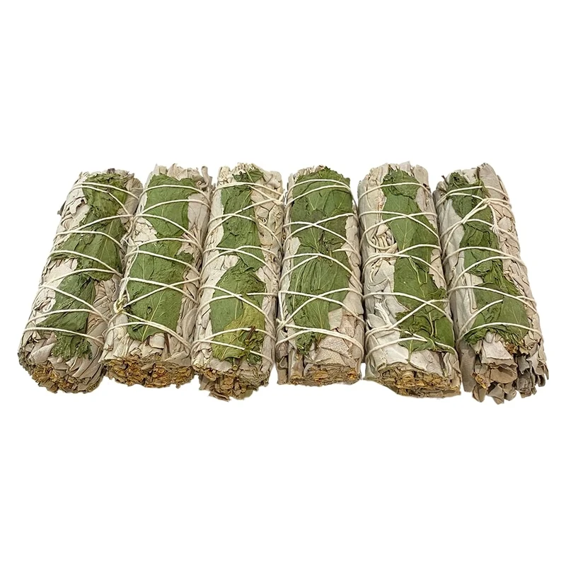 VIE Smudge Sticks, White Sage and Peppermint 4", Pack of 10
