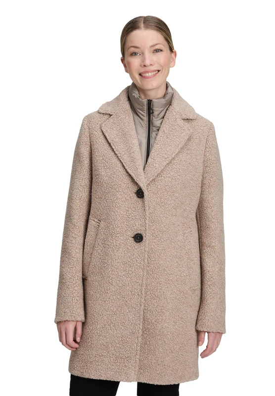 Gil Bret Ladies Wool Coat, Taupe Grey, 18