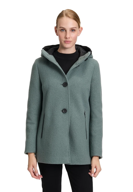Gil Bret Women's Wool Jacket with Hood, Stormy Sea, 12