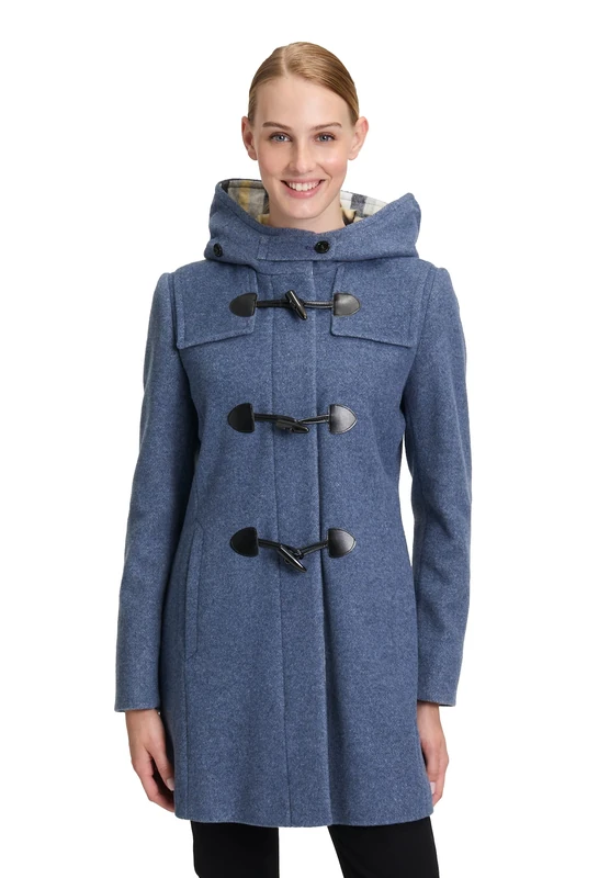 Gil Bret Ladies Wool Coat, Middle Blue Melange, 12