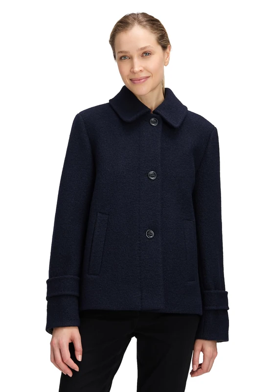 Gil Bret Ladies 100% Wool Coat, Dark Navy, 12