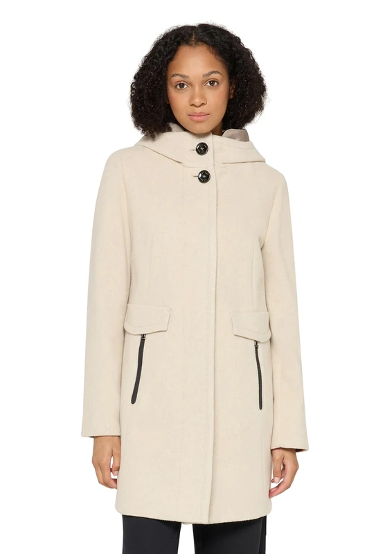 Gil Bret Women's Wool Jacket with Hood, Beige (Beige Blend), 18