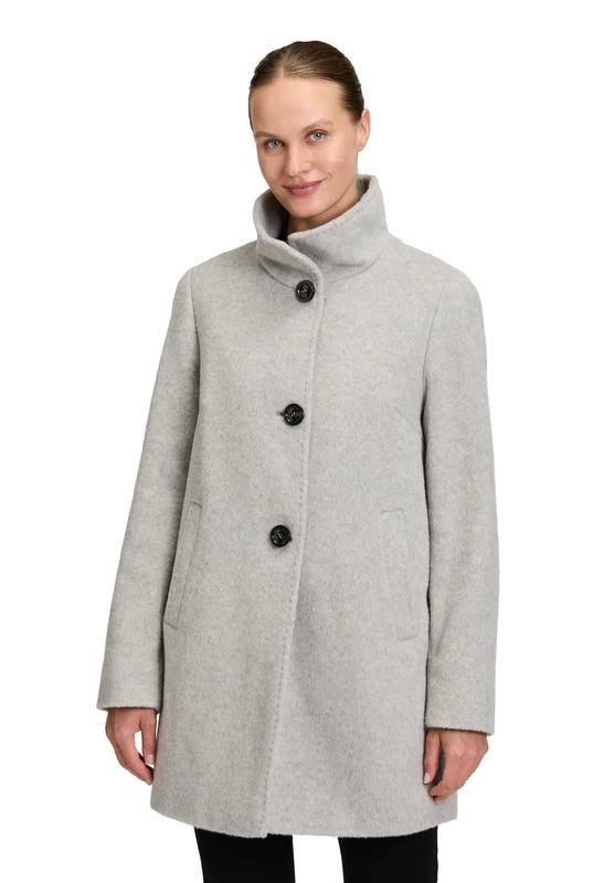 Gil Bret Ladies Wool Coat, Light Grey Mix, 16