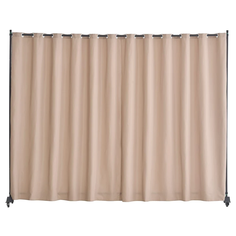 VEVOR Room Divider, Portable Panel Room Divider with Wheels Curtain Divider Stand, Freestanding Room Divider Privacy Screen for Office, Bedroom, Dining Room, Study, Beige - Image 1