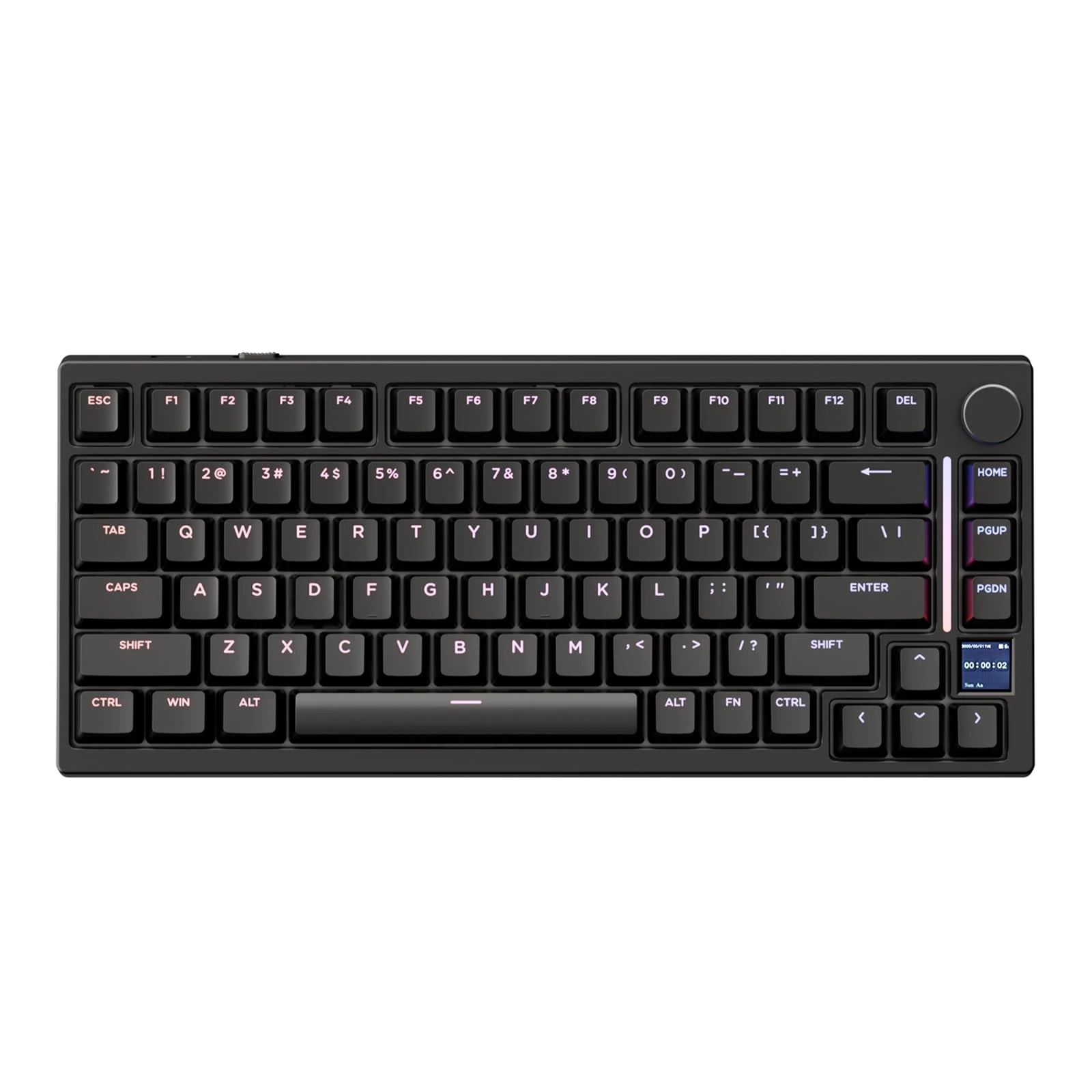 GK GAMAKAY TK75HE V2 Hall Effect Keyboard Rapid Trigger Magnetic Switch Mechanical Keyboard, Bluetooth/2.4GHz/Wired RGB PBT Keycaps, Hot-Swappable Gaming Keyboard (Black-V2 Magnetic Mercury)