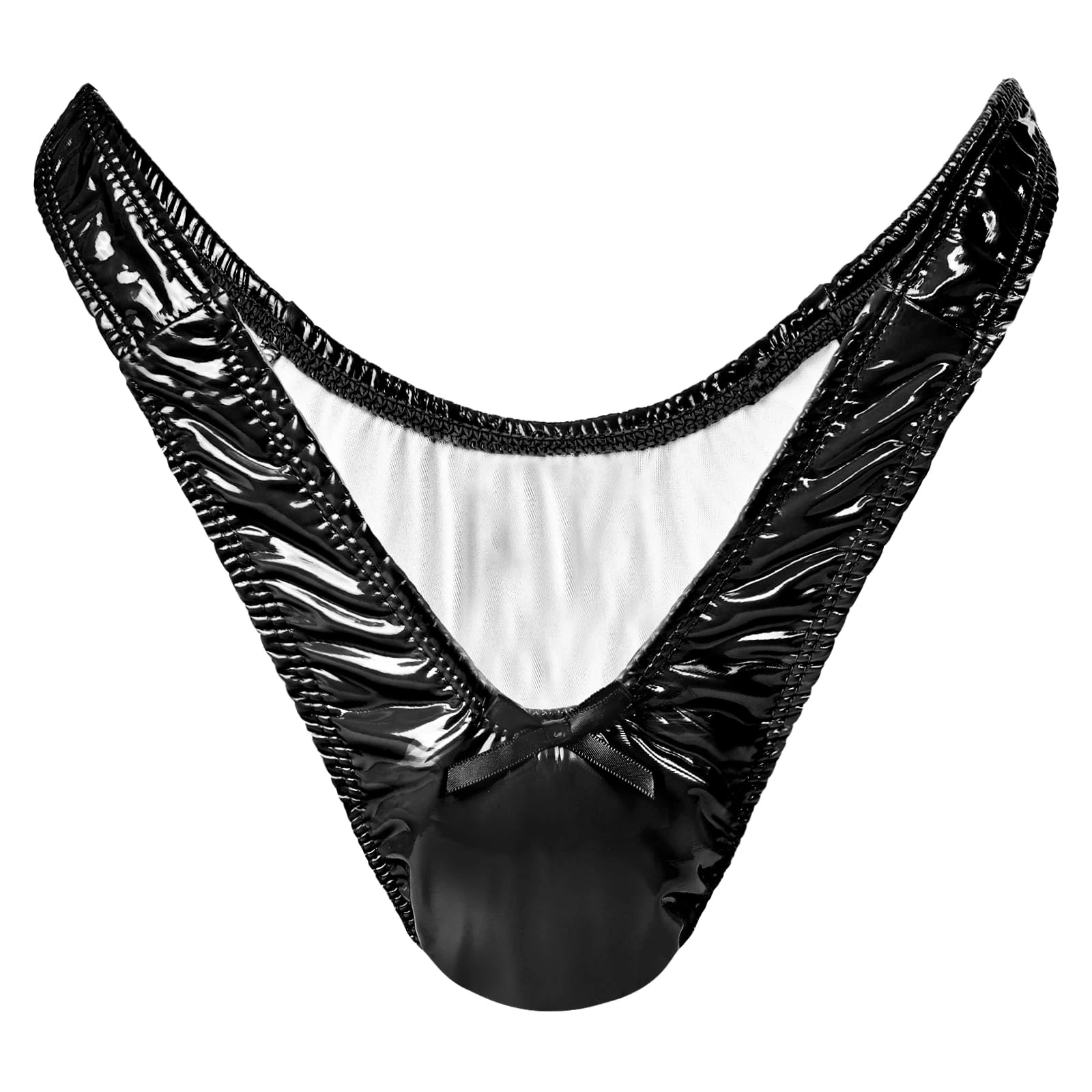 Littleforbig Little Secret Thong Sissy Tucking Gaff Panties Smooth Silky Hidden Shaping Brief for Crossdressers Transgender, Faux Leather Black, XS