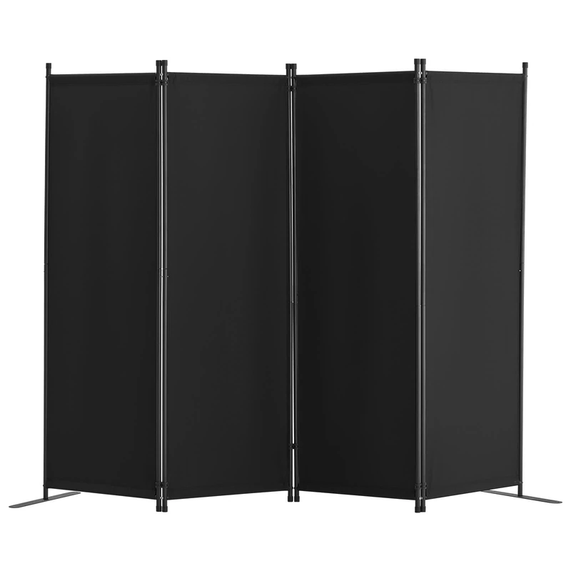 VEVOR Room Divider, 4 Panel Room Dividers and Folding Privacy Screens, Fabric Partition Room Dividers for Office, Bedroom, Dining Room, Study, Freestanding, Black