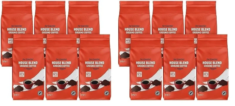 by Amazon House Blend Ground Coffee, Medium Roast (12 x 227g)