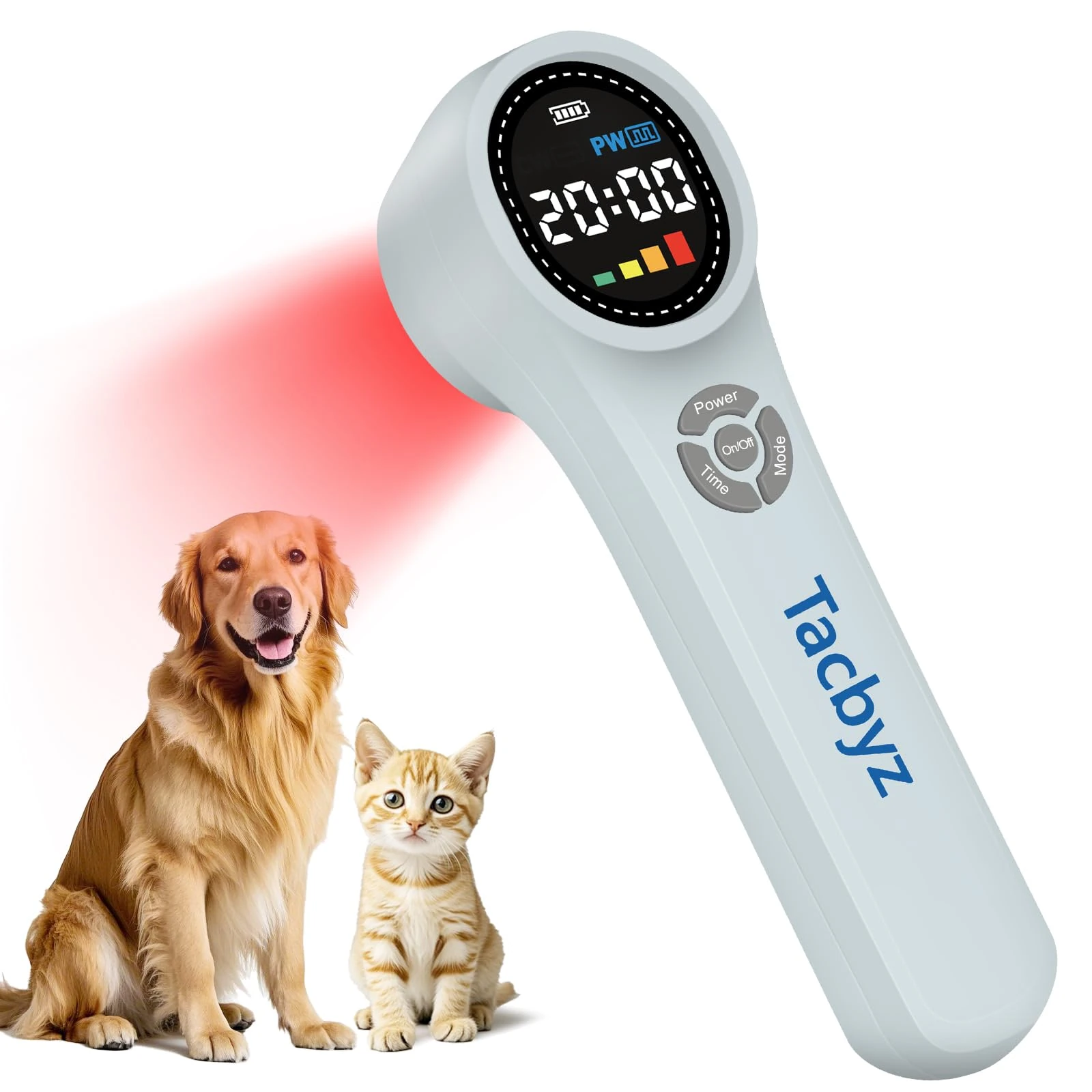Tacbyz Cold Laser Therapy Device for Dogs, 16x660nm+4x810nm+4x980nm, Handheld Red Light Therapy for Joint&Muscles Pain Relief, Pet Laser Therapy for Dogs Cats Horse, Helps Inflammation, Wound Healing
