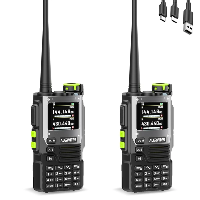 K61 Walkie Talkies for Adults 2 Pack, 5W Long Range Walkie Talkies with LCD Screen, Dual Band Digital Radio, 2600mAh Rechargeable Walkie Talkies, Type-C Charging, Professional Two Way Radios
