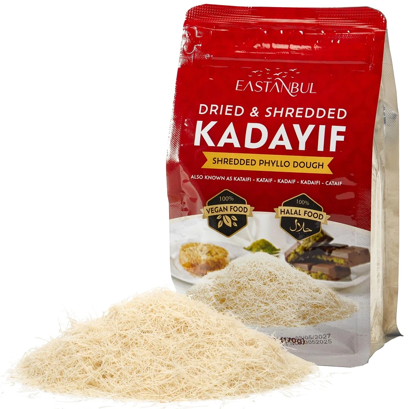Eastanbul Dried and Chopped Kataifi Fillo Dough, Kurutulmus Kadayif Pastry Dough, Ingredient for Dubai Pistachio Popular Chocolate Bar, Shredded Phyllo Kunafa Knafeh Katifi, Kanafeh Pastry, 170 g