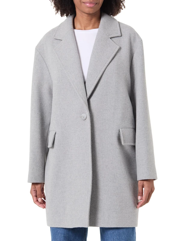 BOSS Women's Coat, Light/Pastel Grey, 14