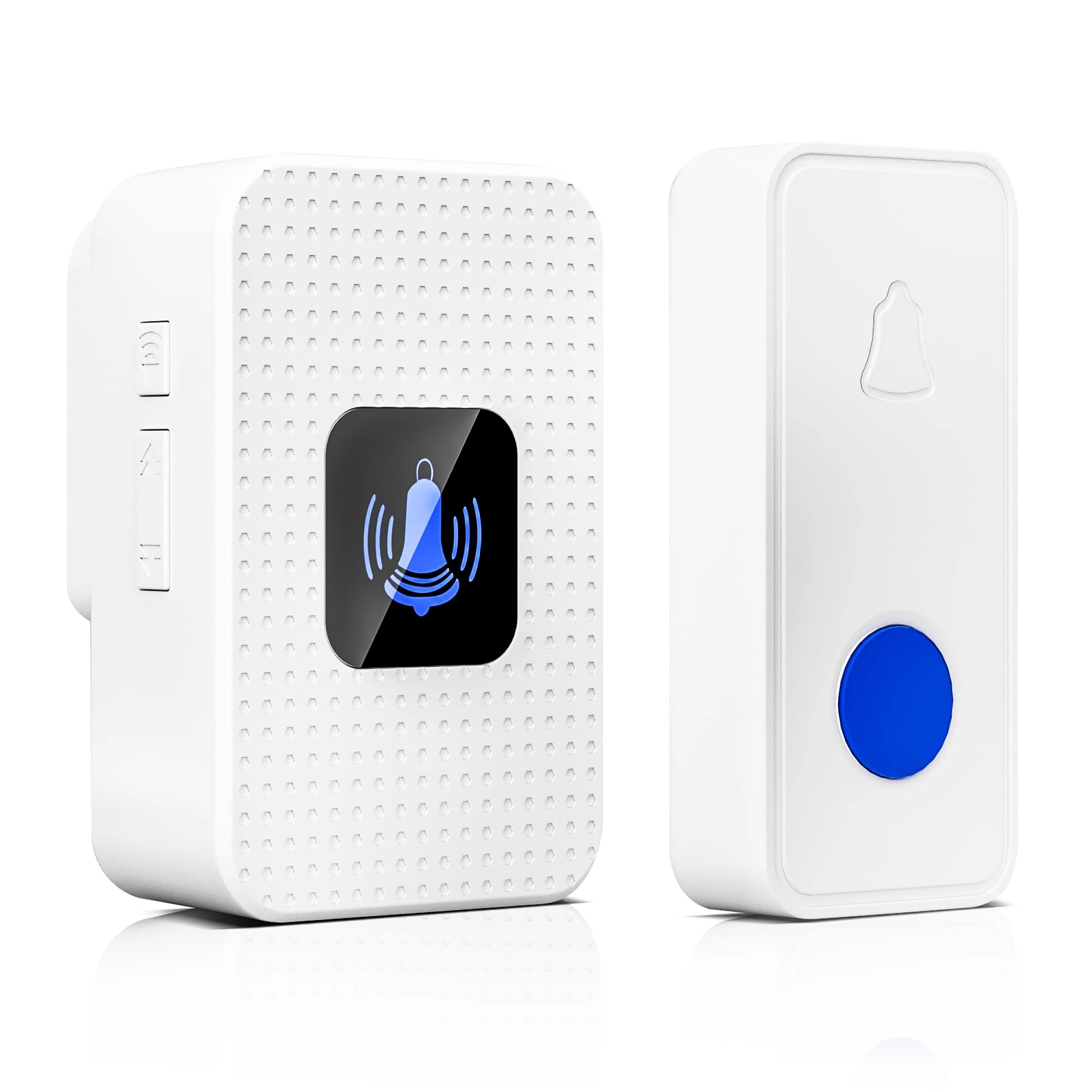 Wireless Doorbell, IP55 Waterproof Plug-in Cordless Door Chime Kit - 300M, 55 Ringtones, 5 Levels of Volume, LED Indicator, White