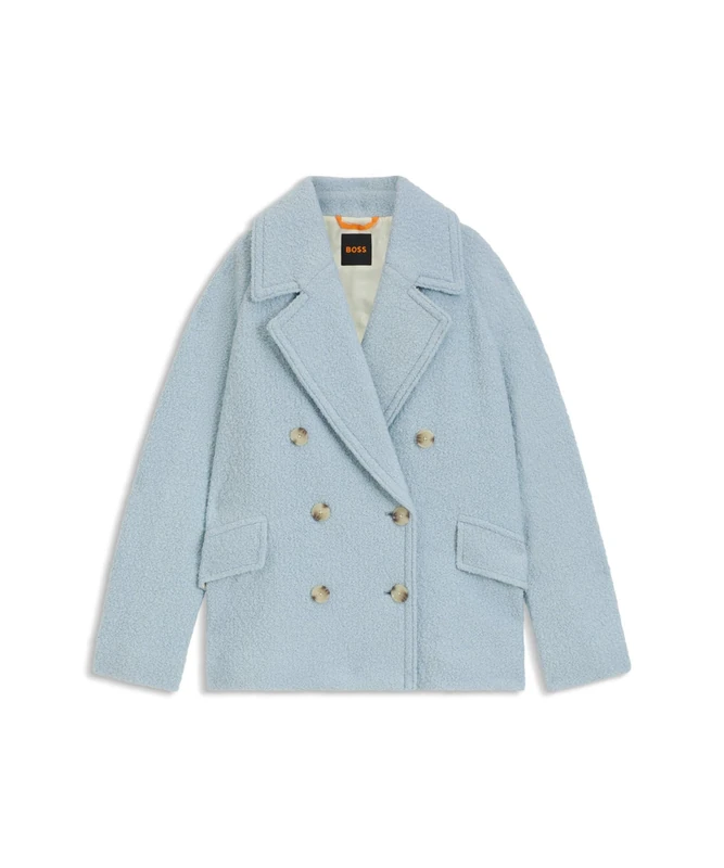 BOSS Women's C_cabani Coat, Light/Pastel Blue, 6