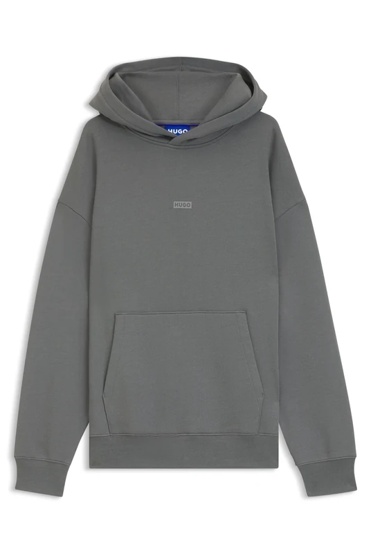 HUGO Mens Nazardo Cotton-terry loose-fit hoodie with logo details