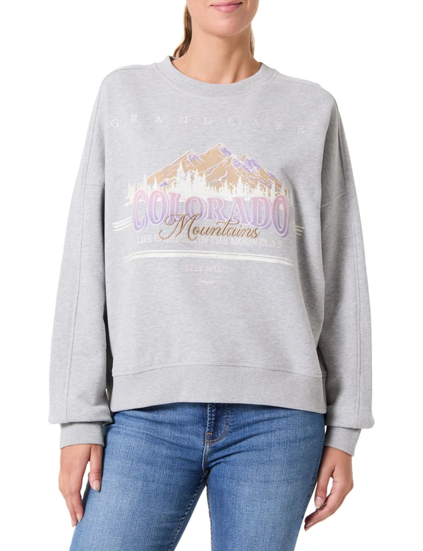 BOSS Women's Sweatshirt, Light/Pastel Grey, L - Image 1