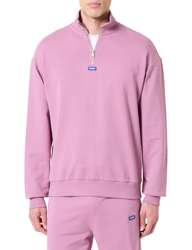 HUGO Men's Neeler Sweatshirt, Dark pink, M