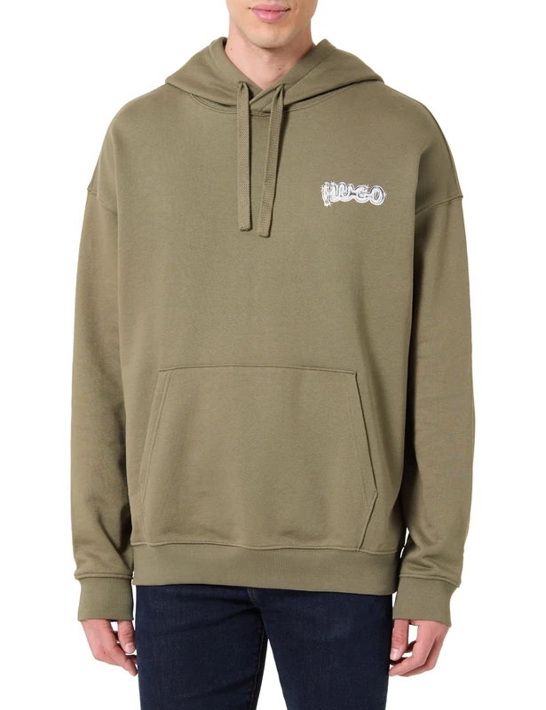 HUGO Men's Nyrohood Sweatshirt, Open Green, XXL
