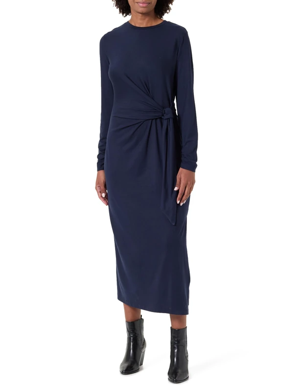 BOSS Women's C_erlot Jersey Dress, Dark Blue, XL