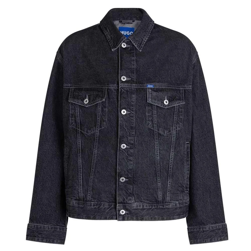 HUGO Men's Kirkby Jeans_Jacket_l, Black, XS