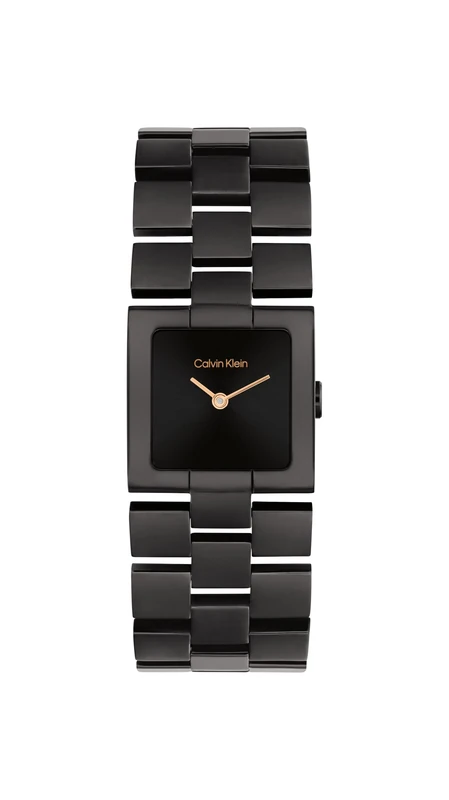 Calvin Klein Two Hand Quartz Movement Watch for Women CK Meridian Collection with Black Stainless Steel Bracelet - 25100091